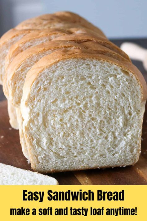 Homemade and Easy Sandwich Bread only needs 7 ingredients! You can make soft and tasty loaf for your toasts and sandwiches anytime! #sandwichloaf #loafbread Easy Sandwich Bread, Easy Sandwich Bread Recipe, Sandwhich Bread, Homemade Sandwich Bread, Sandwich Bread Recipe, Easy Sandwich, Homemade White Bread, Sandwich Loaf, Homemade Sandwich