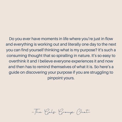 Do you ever have moments in life where you’re just in flow and everything is working out and literally one day to the next you can find yourself thinking what is my purpose? It’s such a consuming thought that’s so spiralling in nature. It’s so easy to overthink it and I believe everyone experiences it and now and then has to remind themselves of what it is. So here’s a guide on discovering your purpose if you are struggling to pinpoint yours. #purpose #lifespurpose #lifespurpose❤️ #lifeadvic... What Is My Purpose, Spirals In Nature, In Flow, My Purpose, Now And Then, In Nature, Then And Now, And Now, One Day