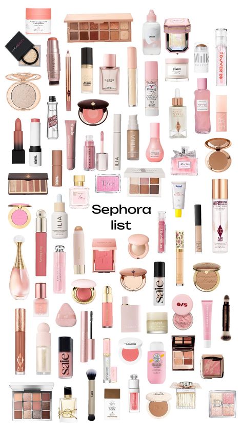 Sephora list 🎀💅🏻 Make Up Sephora Beauty Products, Makeup At Sephora, Skin Care From Sephora, Best Things To Get From Sephora, Good Sephora Products, Christmas List Makeup, New Sephora Products, Sephora Must Haves 2024, Sephora Products Aesthetic