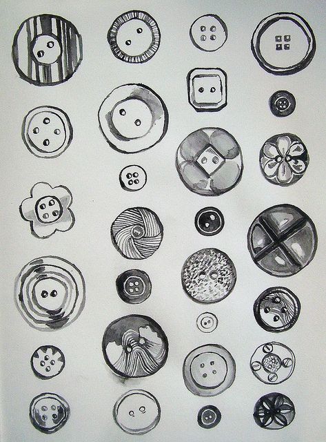 draw Button Tattoo Ideas, Buttons Tattoo, Button Sketch, Quick Drawings, Sewing Tattoos, Button Tattoo, Round Tattoo, 동화 삽화, Watercolour Paint