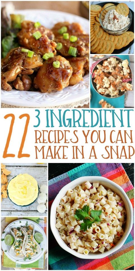 3 ingredient recipes - for when there is not enough time to cook.  These are quick and easy! 3 Ingredient Dinners, 5 Ingredients Or Less, Corn Cheese, 5 Ingredient Dinners, Recipes With Few Ingredients, 3 Ingredient Recipes, 5 Ingredient Recipes, Dinner Appetizers, Think Food