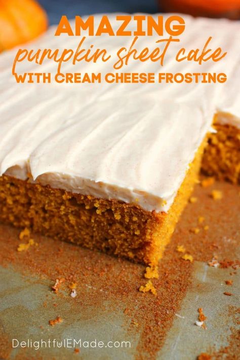 Sourdough Sheet Cake, Cozy Desserts, Layered Pumpkin Dessert, Pumpkin Bars With Cream Cheese, Pumpkin Cake Recipe, Sourdough Pumpkin, Bars With Cream Cheese Frosting, Pumpkin Spice Waffles, Bars With Cream Cheese