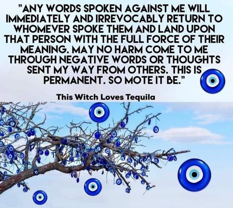 Return To Sender Spell, Evil Eye Quotes, Protection From Evil Eye, Protection From Evil, Return To Sender, Eye Quotes, Negative Words, Witch Spirituality, Magic Spell Book