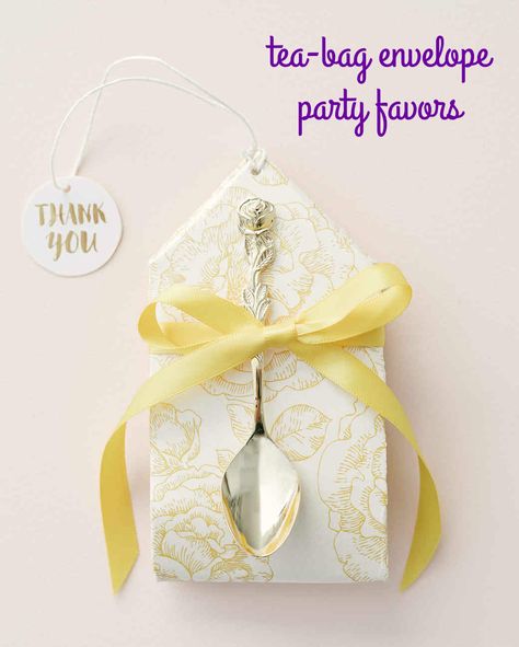 Inspired by "Beaty and the Beast," these elegant tea-bag party favors are the perfect way to thank guests for attending your baby or bridal shower. Crafts For Baby, Tea Bag Favors, Garden Party Favors, Tea Wedding Favors, Tea Favors, Ideas For Garden, Beauty And The Beast Party, Tea Party Favors, Baby Shower Tea