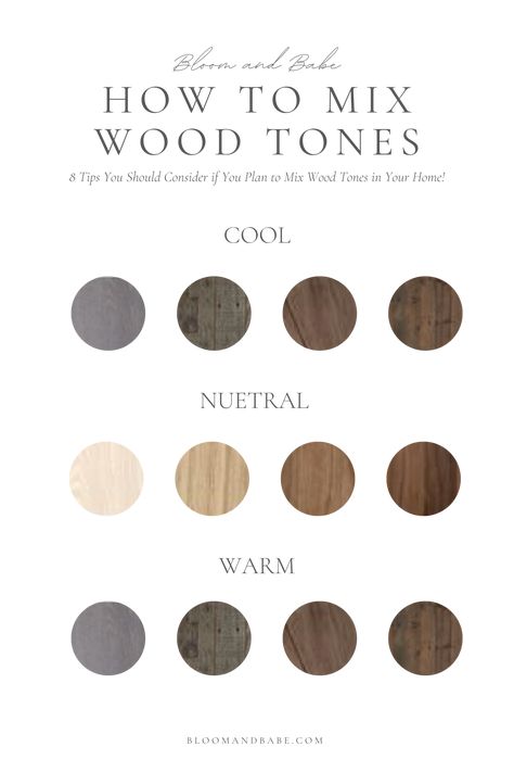 How to Mix Wood Tones in Your Home - BLOOM AND BABE Light Wood Floors Dark Wood Cabinets, Complementary Wood Tones, Light And Dark Wood Floors, Complimentary Wood Stain Colors, Cool Wood Tones Kitchen, Wood Stains That Compliment Each Other, Grey Tone Wood Floors, Dark Wood Floor Light Wood Cabinets, Light Wood Dark Wood Combination