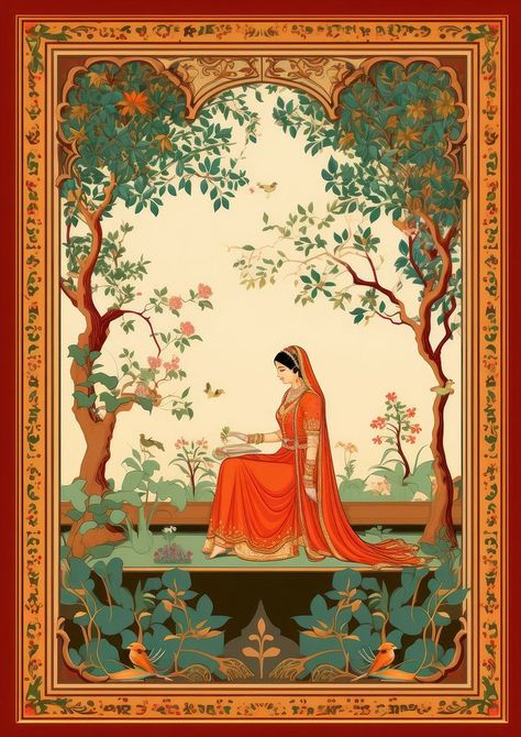 Indian traditional mughal pichwai art tapestry painting adult. | free image by rawpixel.com / juju. Traditional Pichwai Paintings, Traditional Paintings Indian, Indian Art Wallpaper, Indian Art Paintings Traditional, Traditional Paintings Indian Folk Art, Indian Paintings Traditional, Indian Ancient Art, Indian Illustration Art, Indian Abstract Art