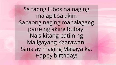 Sweet Happy Birthday Wishes for Father in Tagalog Birthday Message Tagalog, Birthday Message For Father, Birthday Message For Brother, Birthday Messages For Sister, Sweet Birthday Messages, Message For Best Friend, Message For Sister, Happy 12th Birthday, Friendly Letter