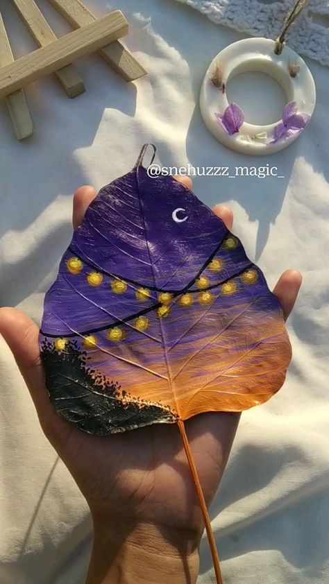 Painting on leaf❤️🍃 in 2022 | Diy watercolor painting, Diy art painting, Acrylic painting tips Painting On Leaf, Black Tile, Folding Origami, Diy Watercolor Painting, Acrylic Painting Tips, Blue Tile, Abstract Art Painting Diy, Painting Art Lesson, Small Canvas Art