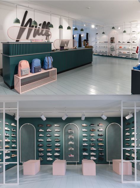 Shoe Stores Design, Shoes Store Design Decor, Luxury Shoe Store Design, Shoe Showroom Display, Shop Shoes Design, Shoe Showroom Interior, Shoe Store Display Ideas, Shoes Retail Design, Urban Store Design