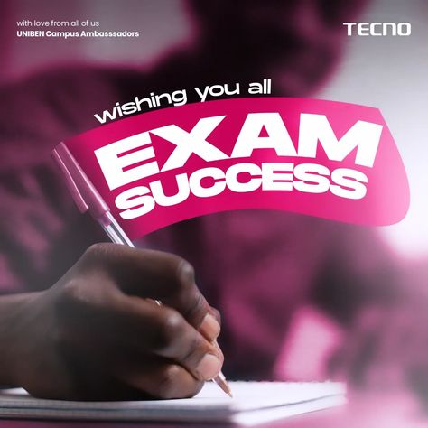 Exam success design for Tecno Campus Ambassadors Community - UNIBEN Branch #designinspiration #draw #succes #flyer #flyersdesign #art #artsy #3d #explorepage #explore Exam Week Pubmat, Exam Success Flyer Design, Exam Poster Design, 3d Pubmat, Id Graphic Design, Exam Pubmat, Exam Poster, Idea For Poster, Pubmats Graphic Design