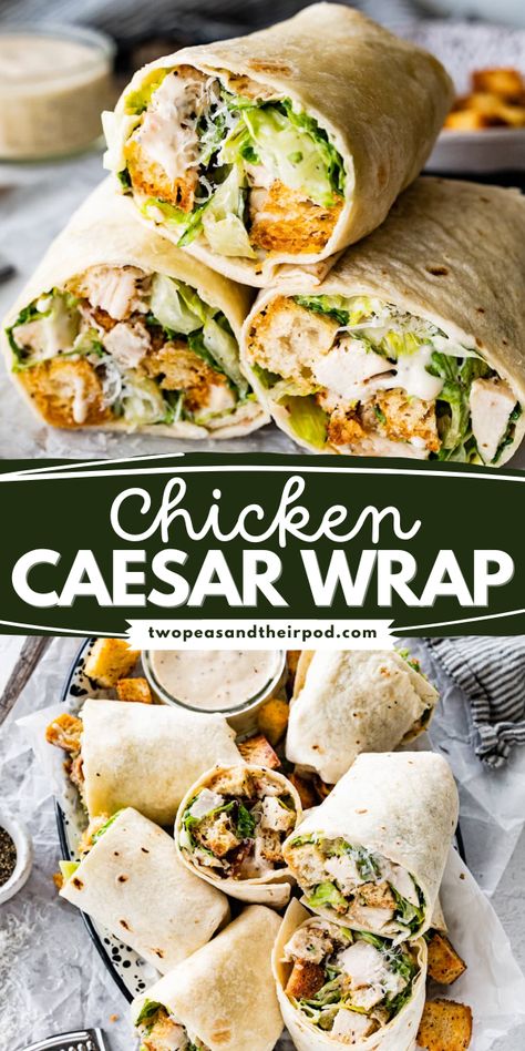 This Chicken Caesar Wrap makes a great summer lunch idea or an easy dinner idea for the family! This recipe tastes like classic Caesar salad! It also makes an easy Spring recipe! Save this pin. Easy Dinner Recipes Wraps, Cesar Salad Chicken Wraps, Chicken Wrap Dinner Ideas, Chicken Caesar Salad Wrap Recipe, Dinners Ideas Family, Dinner Ideas Wraps, Easy Family Lunches, Ideas For Quick Dinner, Chicken Caesar Wraps Recipes