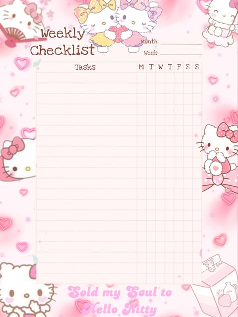 Hello Kitty To Do List Template, Sanrio Checklist, Hello Kitty To Do List Printable, Hello Kitty Planner Printables Free, Hello Kitty Digital Planner, Hello Kitty Daily Planner, Hello Kitty Planner Template, Hello Kitty To Do List, Kawaii To Do List