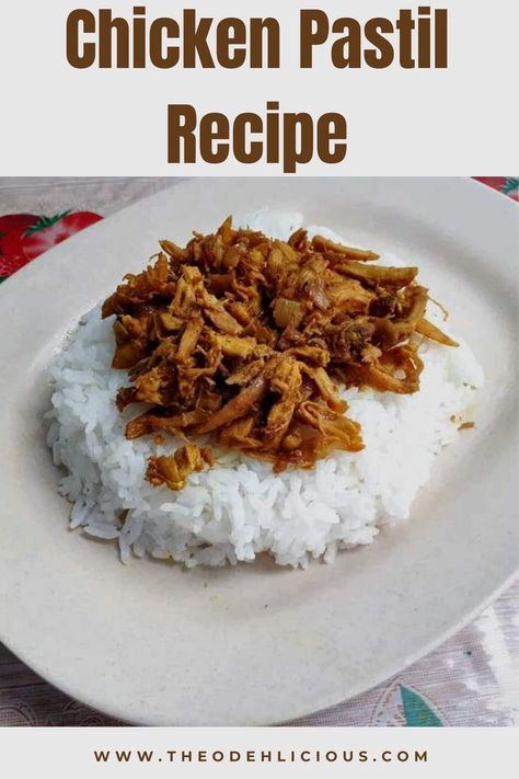 Rice Toppings Filipino, Chicken Pastil Recipe Filipino, Chicken Pastel Recipe Filipino, Chicken Pastel Recipe, Filipino Chicken Recipes, Che Recipe, Chicken Recipes Pinoy, Chicken Recipes Filipino, Filipino Ulam