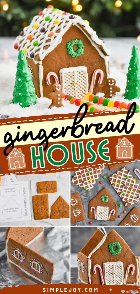 Gingerbread House Recipe, christmas desserts, sweet treats, holidays Christmas Gingerbread House Ideas, Best Gingerbread House Ideas, Gingerbread House Decorating Ideas, Best Gingerbread House, Gingerbread House Icing, Diy Gingerbread House, Easy Gingerbread House, Homemade Gingerbread House, Gingerbread House Ideas