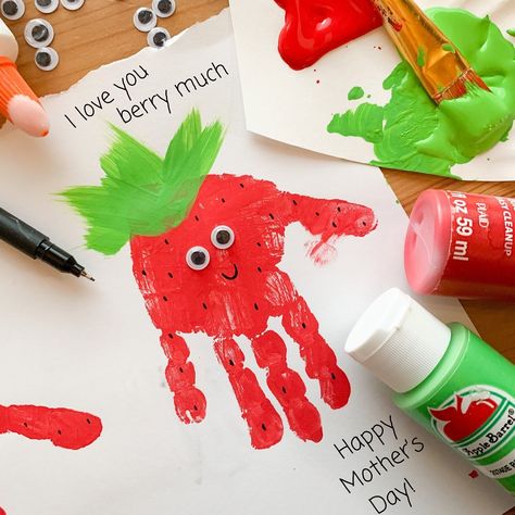 Crafts for Kids on Instagram: “It’s almost Mother’s Day! 🍓✋🏻the sweetest handprint art that’s simple & easy on the budget! 🎨paint your littles hand red and press firmly…” Red Handprint Art, Hand Painting Art Kids, Red Handprint Craft, Red Color Art Craft For Preschool, Color Red Arts And Crafts For Toddlers, Red Color Activity Preschool Ideas, Red Colour Activity For Kids, Red Color Activity For Kids, The Color Red Activities For Toddlers