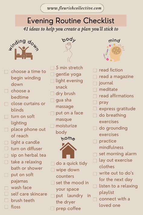 That Girl Evening Routine, Evening Routine Checklist, Create Routine, Evening Routine Ideas, Holiday Routine, Routine List, Reset Routine, Yoga Reading, Morning Routine Checklist