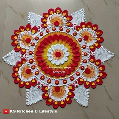 Rangoli Designs Paint, Easy Beautiful Rangoli Designs Latest, Rongali Design Diwali, Aesthetic Rangoli Designs For Diwali, Diwali Rangoli Designs New Easy, Ragoli Color Design 2023, Easy And Beautiful Rangoli Designs, Rangoli Designs Mandala, Rangoli Designs Aesthetic