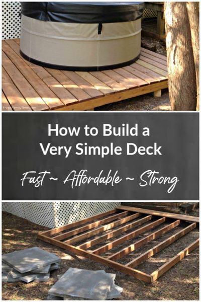 Hot Tub Deck Diy, Small Deck For Hot Tub, Budget Hot Tub Ideas Backyard, Patio Decks On A Budget, Tanning Deck Backyard, Cheap Floating Deck, Small Deck Designs On A Budget, Hot Tub Ideas Backyard Budget, Hot Tub Platform