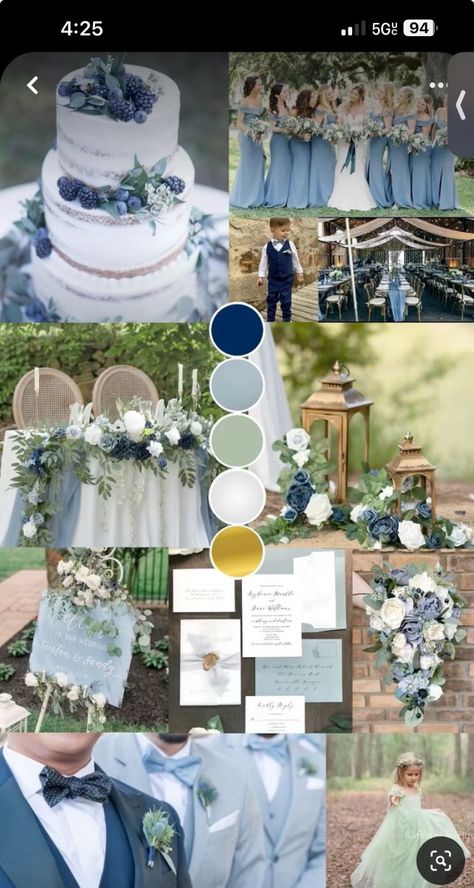 Navy Blue Dusty Blue Sage Green Wedding, Dusty Blue Navy And Sage Green Wedding, Wedding Colors With Light Blue, Rustic Wedding Dusty Blue, Ice Blue And Navy Wedding Theme, Dusty Blue And Sage Green Wedding Colors, Winter Wedding Blue And Green, Dusty Blue Sage Green And Ivory Wedding, Navy And Mint Wedding