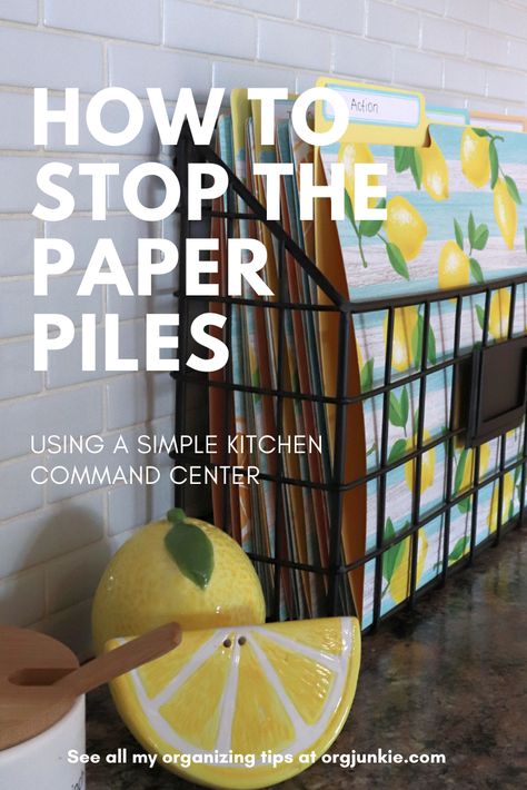 Simple Kitchen Command Center to Help You Process Those Paper Piles Kitchen Desk Organization, File Box Organization, Paperwork Storage, Kitchen Command Center, Command Center Organization, Mail Station, Inside Kitchen Cabinets, Command Center Kitchen, Paper Clutter Organization