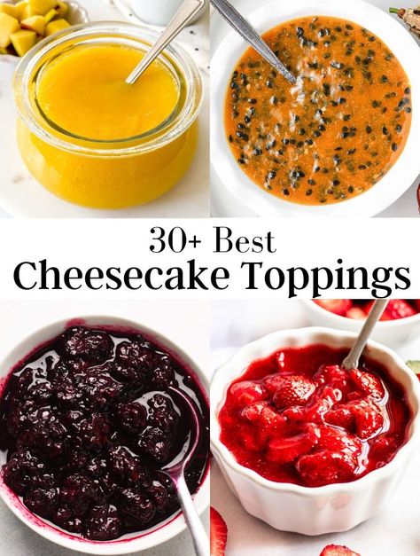 Plain Cheesecake, Toppings Bar, Compote Recipe, Cheesecake Toppings, Strawberry Compote, Fruit Sauce, Homemade Cheesecake, Boozy Desserts, Fruit Toppings