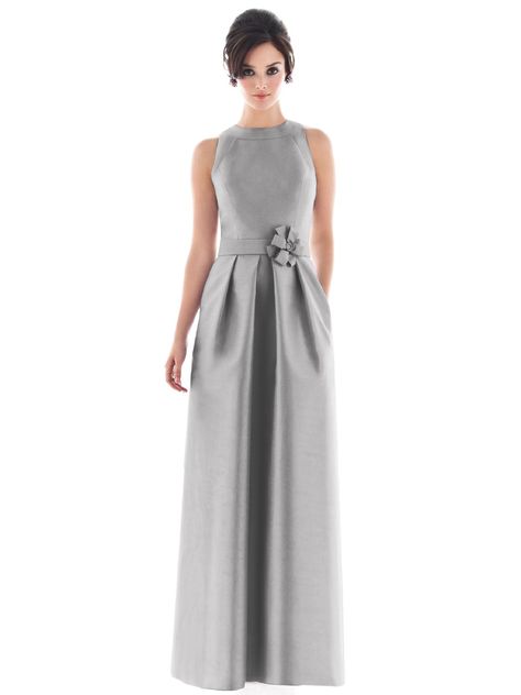 Mother Of The Bride Dresses Long Elegant, Spring Mother Of The Bride Dresses, Black Bridesmaid Dresses Long, Alfred Sung Bridesmaid Dresses, Classic Bridesmaids Dresses, Silver Bridesmaid Dresses, Alfred Sung, Bridesmaid Dressing Gowns, Sleeveless Bridesmaid Dresses