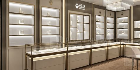 【Oman】Small high-end jewelry store design in Oman | Guangzhou Pinzhi Display Manufacturer Jewelry Showroom Interiors, Jewelry Display Cabinet, Jewelry Table Display, Jewelry Showroom, Store Plan, Free Floor Plans, Glass Dome Display, Jewelry Store Design, Jewellery Shop Design