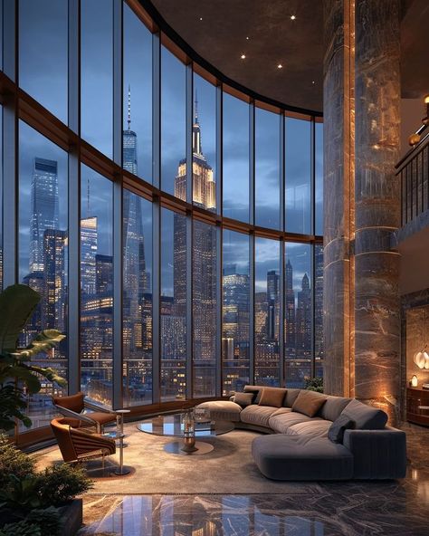 Apartamento New York, Dream Penthouse, Penthouse Aesthetic, Appartement New York, Penthouse In New York, Penthouse Luxury, City Penthouse, Luxurious Houses, Penthouse Interior