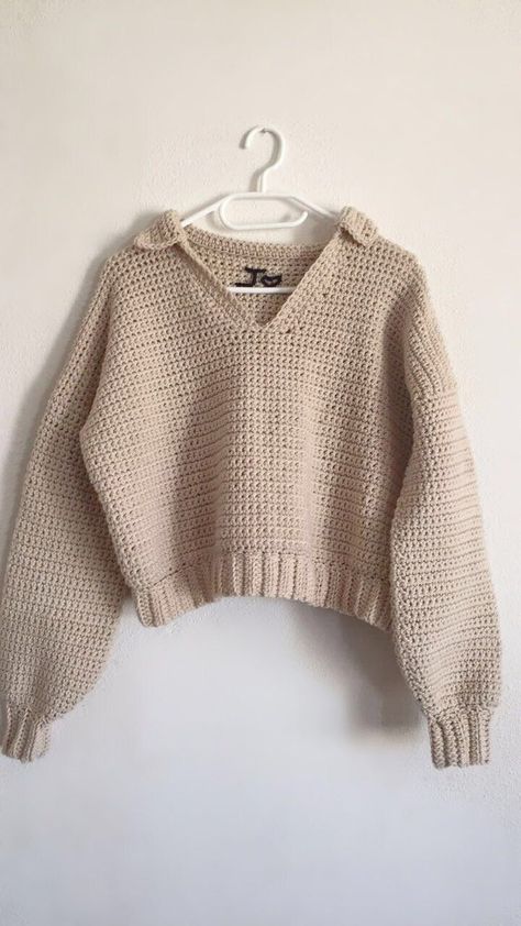 Crochet Loose Knit Sweater, Knit And Crochet Sweater, Crochet Women Sweater, Crochet Sweater Cardigan Pattern Free, Crochet Sweater For Women, Crochet Collared Sweater, Easiest Crochet Sweater, Fitted Crochet Sweater, Crochet Sweater Women