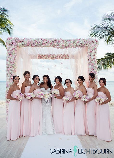 Blush Bridesmaid Dresses Beach Wedding, Pink Bridesmaid Dresses Beach Wedding, Wedding Light Pink Bridesmaid Dresses, Light Pink Bridesmaid Dresses Beach, Pink Wedding Beach, Beach Wedding Bridesmaid Dresses Pink, Light Pink Wedding Decor, Bridesmaid Dresses Light Pink, Flower Mandap