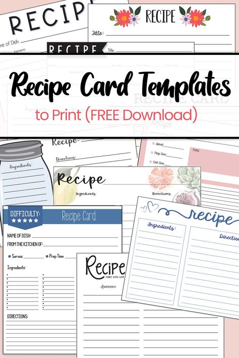 Free Recipe Template, Recipe Binder Printables Free, Recipe Templates Free, Recipe Printables, Recipe Binder Printables, Recipe Book Printables, Family Recipe Cards, Recipe Template Printable, Diy Recipe Binder