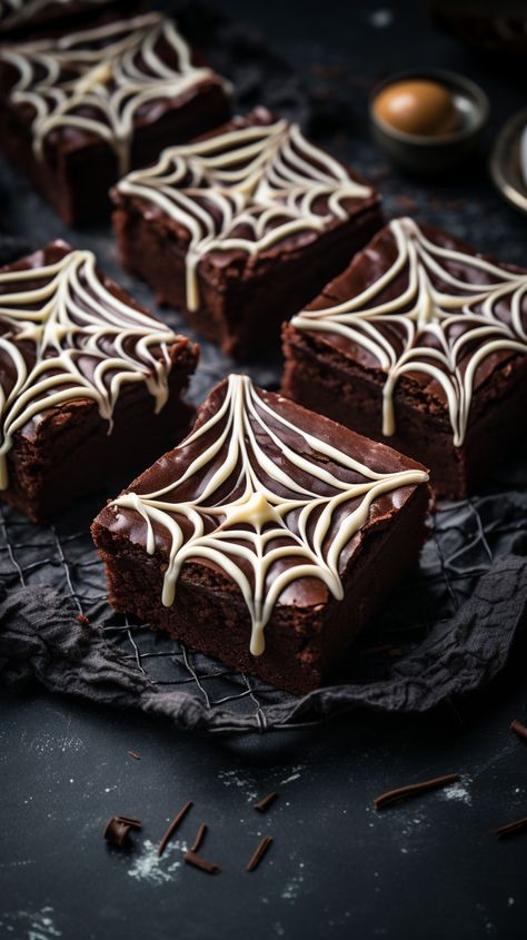 White Chocolate Spider Webs, Thanksgiving Recipes Dessert Chocolate, Dessert Table Halloween, Halloween Spooky Desserts, Spider Treats For Halloween, Halloween Birthday Desserts, Baking Ideas Halloween, Wednesday Addams Food, Halloween Theme Food Ideas