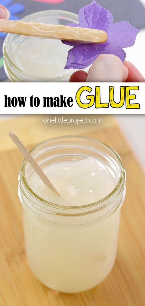 Clear Glue Crafts, Home Made Glue, Homemade Glue, How To Make Glue, Paper Mache Recipe, Craft Paper Design, Amazing Science Experiments, Diy Glue, Homemade Paint