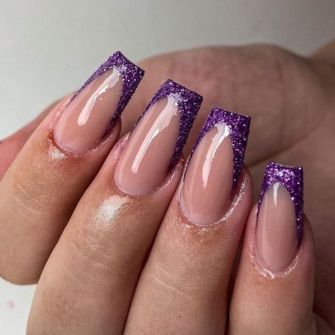 #nailsofinstagram hashtag on Instagram • Photos and Videos Purple Gel Nails, Glitter French Nails, Dark Purple Nails, Hoco Nails, Violet Nails, Purple Glitter Nails, Glitter Nails Acrylic, Lilac Nails, Purple Acrylic Nails