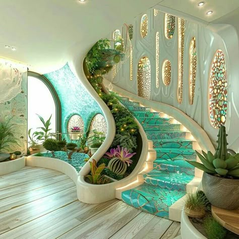 Unique Architecture House Interiors, Cool House Stuff, Unique Staircase, Cool Homes, Dream Life House, Unique House Design, Dream House Rooms, Fantasy House, Unique Houses