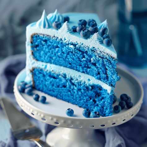 Blue Velvet Cake - Recipes, Tasks & Tools Blue Moon Cake, Purple Velvet Cakes, Blue Velvet Cake, Blue Velvet Cakes, Velvet Cake Recipes, Dump Cakes, Blue Food Coloring, Blue Cakes, Delicious Cake Recipes