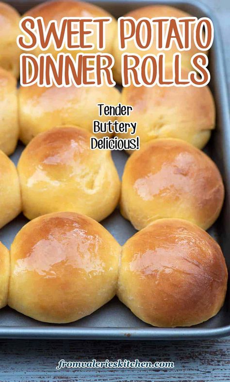 Sweet Potato Dinner Rolls Recipe, Sweet Potato Yeast Rolls, Sweet Potato Yeast Bread, Sweet Potato Dinner Rolls, Sweet Potato Bread Recipe Easy, Potato Dinner Rolls Recipe, Sweet Potato Rolls Recipe, Potato Dinner Rolls, Dinner Rolls Recipe Homemade