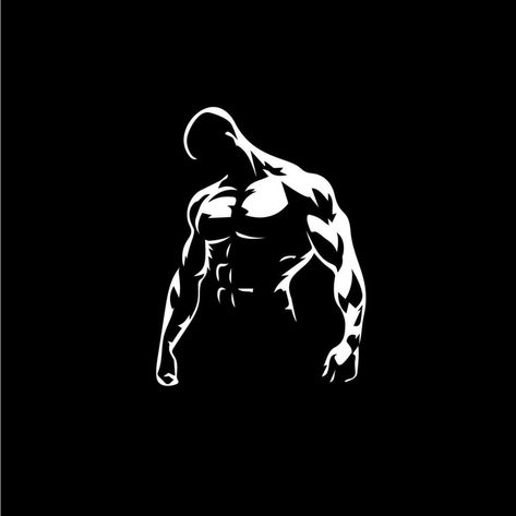 Gym Men Wallpaper, Fitness Logos Ideas, Body Building Logo, Bodybuilding Logo Gym, Gym Logos Ideas, Black And White Fitness Aesthetic, Fitness Icon Black, Gym Profile Picture, Gym Art Design