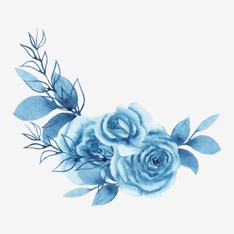 Blue Flowers Background, Floral Logo Design, Blue Watercolor Floral, Bullet Journal Cover Ideas, Floral Cards Design, Frame Floral, Blue Wedding Flowers, Pink And Purple Flowers, Floral Logo