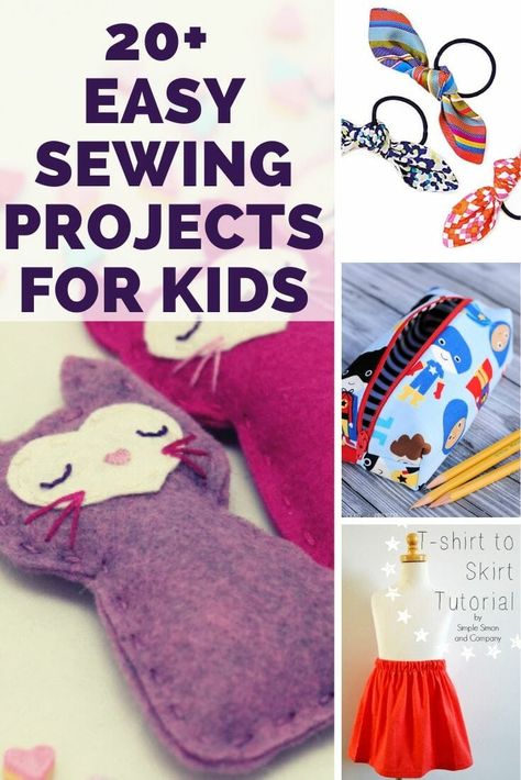 20+ Easy Sewing Projects for Kids - I Can Sew This Kids Sewing Projects, Easy Kids Sewing Projects, Fabric Headband Tutorial, Easy Sewing Projects For Kids, Learning Sewing, Free Sewing Projects, Teaching Sewing, First Sewing Projects, Hand Sewing Projects