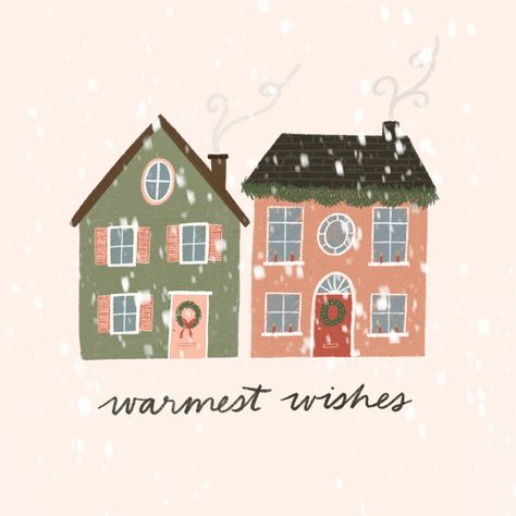 Natal, Small Widget, Christmas Drawings, Warmest Wishes, Winter Illustration, 25 Days Of Christmas, House Illustration, Christmas Drawing, Holiday Illustrations