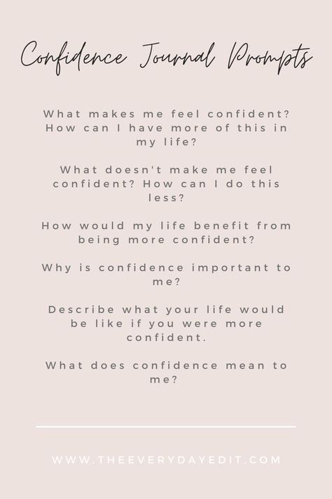 Build your confidence with these journaling prompts. #confidence #confident #journaling #journalprompts #journalingprompts Confidence Boosting Journal Prompts, Journaling For Self Confidence, Journal For Confidence, Perfectionist Journal Prompts, Self Confidence Journal Ideas, Journaling Prompts For Confidence, Journal Prompt For Career, Self Confidence Building Journal Prompts, Journal Prompt For Confidence