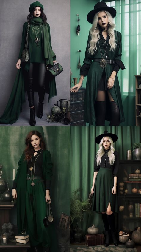 Professional Witch Work Outfits, Dark Boho Style Outfits, Witch Dress Modern, Witchy Formal Outfit, Witchy Elegant Outfits, Autumn Witch Aesthetic Fashion, Witchy Look Outfit, Goth Boho Fashion, Witch Fashion Modern