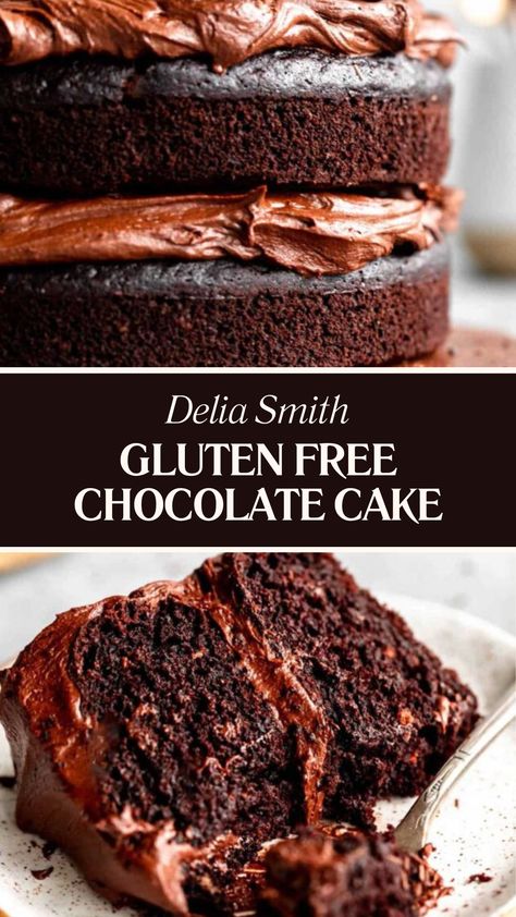 Delia Gluten Free Chocolate Cake Gluten Free Chocolate Cake Recipe, Delia Smith, Delicious Chocolate Cake, Gluten Free Cake Recipe, Gluten Free Chocolate Cake, Gluten Free Sourdough, Tasty Dessert, Tasty Chocolate Cake, Chefs Table