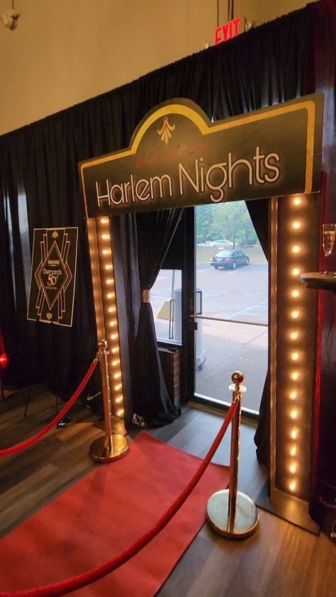 Harlem Theme Party, Roaring 50s Birthday Party, Harlem Nights Backdrop, Harlem Nights Party Decor, Great Gatsby Room Decor, Harlem Nights Decor, Roaring 20s Gala Decor, Harlem Nights Theme Wedding Reception, Harlem Nights Decorations