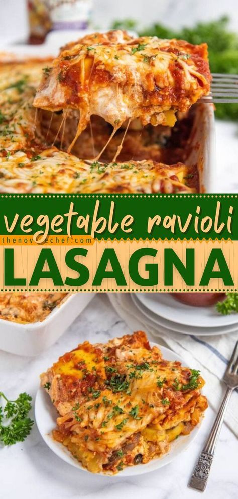 This quick and easy summer dinner recipe is a wonderful way for kids to get more veggies! While meatless, this Ravioli Lasagna is still hearty and satisfying. Make-ahead directions for this vegetarian… Simple Vegetarian Dinner, Dinners Pasta, Ravioli Lasagna Recipe, Vegetable Ravioli, Easy Vegetable Lasagna, Easy Summer Dinner, Vegetarian Lasagna Recipe, Pasta Bakes, Novice Chef