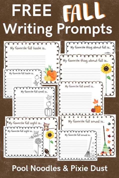 Free Printable Fall Writing Prompts for Kids | Money Saving Mom® : Money Saving Mom® Free Fall Writing Paper, November Writing Prompts For Kids, September Writing Prompts, Fall Writing Prompts, November Writing Prompts, Fall Writing Activities, September Writing, Free Writing Prompts, Fall Worksheets