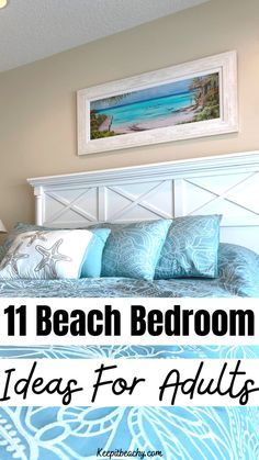 Themed Bedroom Ideas For Adults, Beach Bedroom Ideas, Ocean Inspired Bedroom, Bedroom Ideas Beach, Bedroom Ideas For Adults, Themed Bedroom Ideas, Beach Cottage Bedroom, Coastal Cottage Bedroom, Bulb Ideas