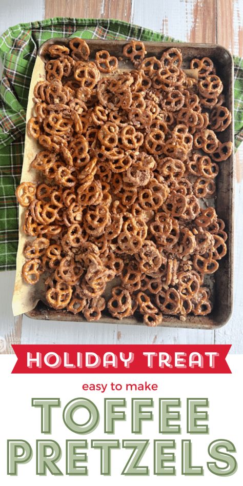 Toffee Pretzels Recipe, Pretzel Toffee Recipe, Butter Toffee Pretzels, Potluck Party Food, Toffee Pretzels, Gift Idea For Boyfriend, Pretzel Toffee, Christmas Candy Homemade, Brown Sugar Butter