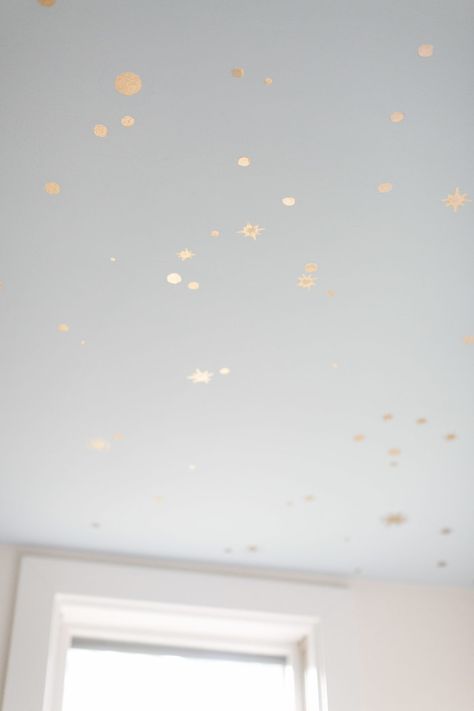 Starry Nursery, Stars Ceiling, Starry Ceiling, Traditional Glam, Sky Nursery, Star Bedroom, Sky Ceiling, Nursery Tour, Dreamy Nursery